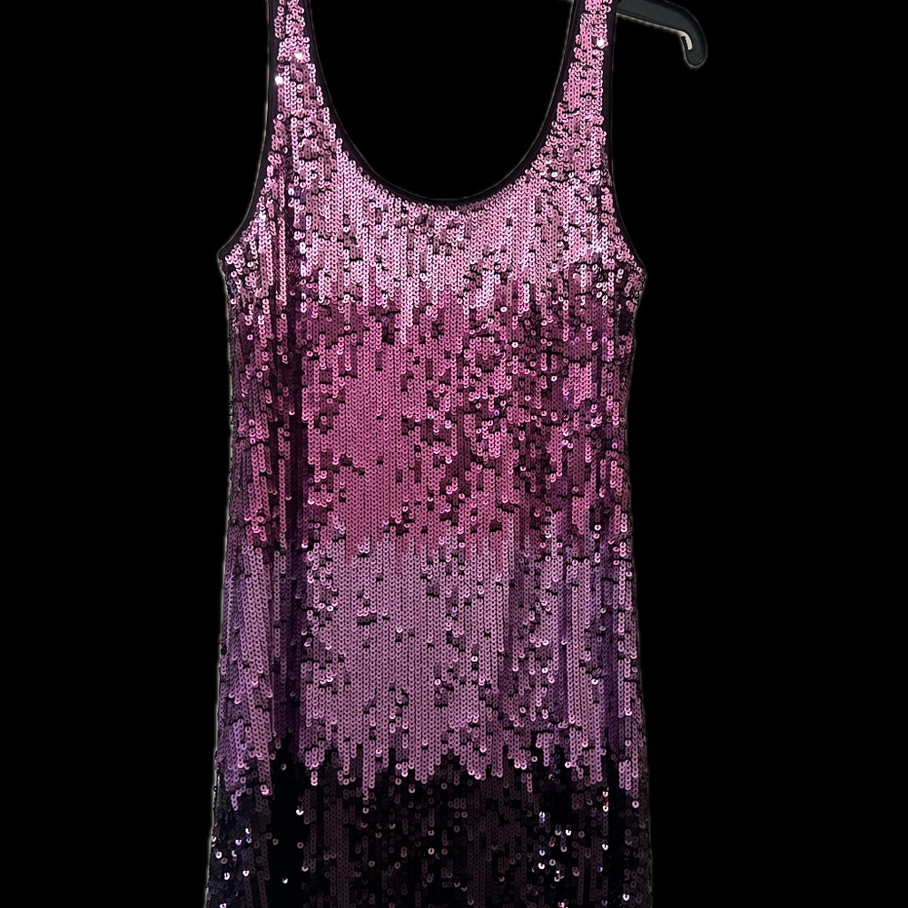 Purple Sequin sleeveless short dress